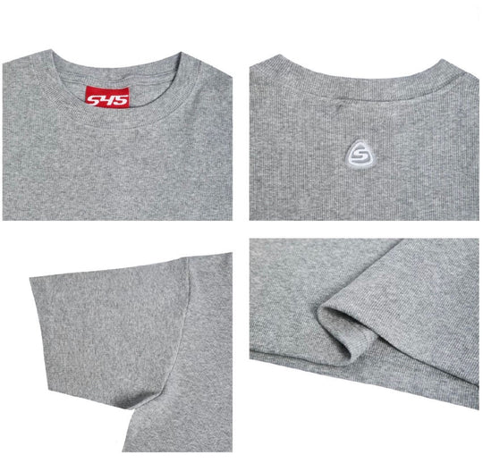 S45 Plain Ribbed Short Sleeve Tee | Face 3 Face