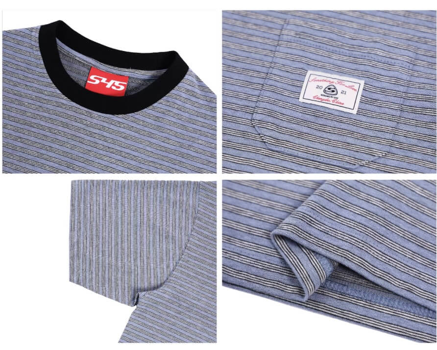 S45 Soft Striped Pocket Short Sleeve Tee | Face 3 Face