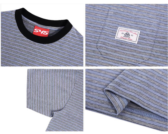 S45 Soft Striped Pocket Short Sleeve Tee | Face 3 Face