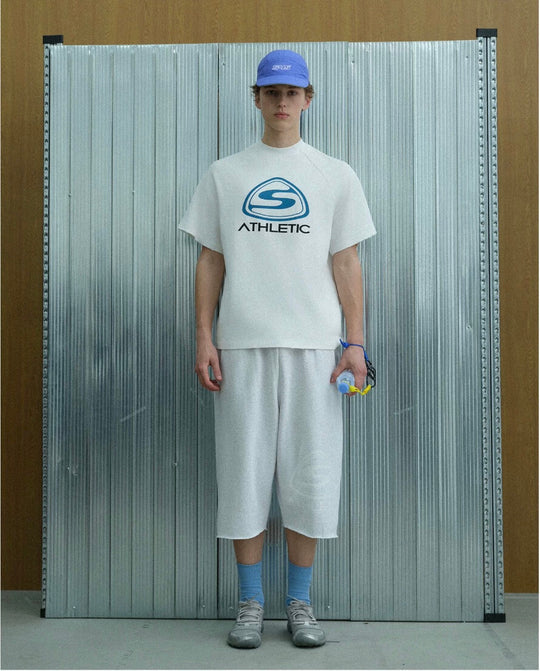 S45 Athletic Logo Distressed Raglan Short Sleeve Tee | Face 3 Face