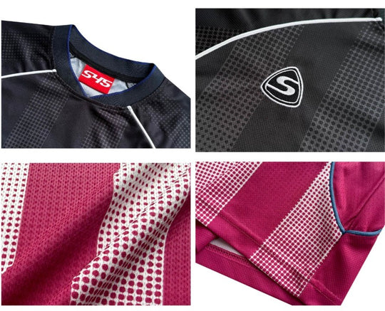 S45 Gradient Heart Striped Short Sleeve Soccer Jersey | Face 3 Face