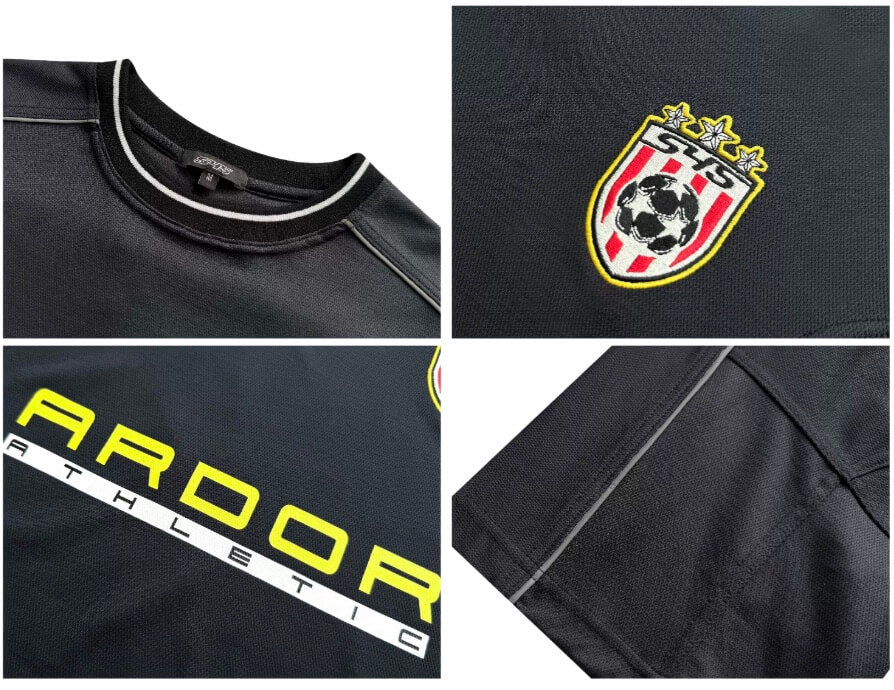 S45 Logo Print Mesh Panel Short Sleeve Soccer Jersey | Face 3 Face