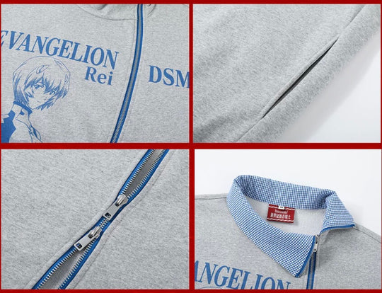 DSM x EVA Character Graphic Slanted Zip Sweatshirt | Face 3 Face