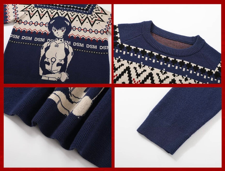 DSM x EVA Character Jacquard Knit Sweater | Face 3 Face