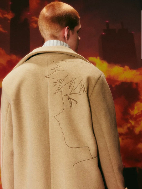 DSM x EVA Shinji Ikari Embroidered Long Coat | Face 3 Face