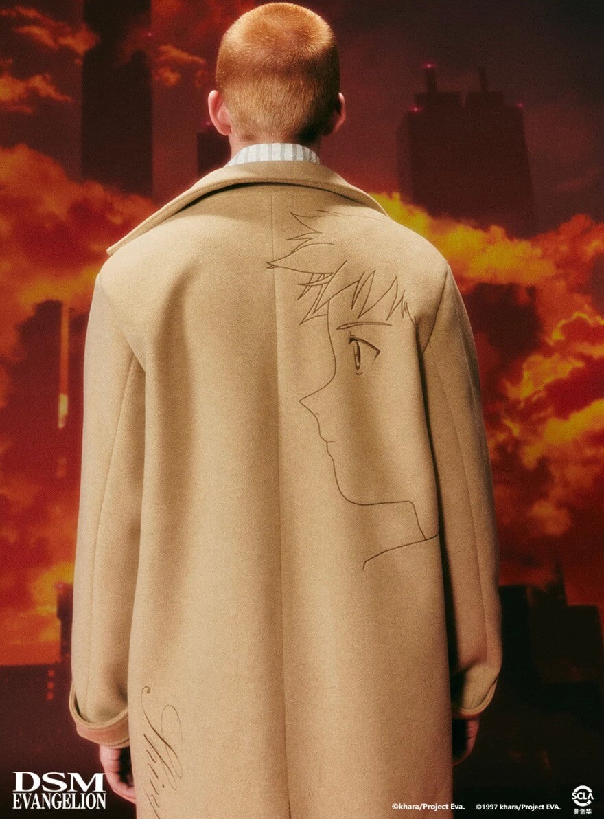 DSM x EVA Shinji Ikari Embroidered Long Coat | Face 3 Face