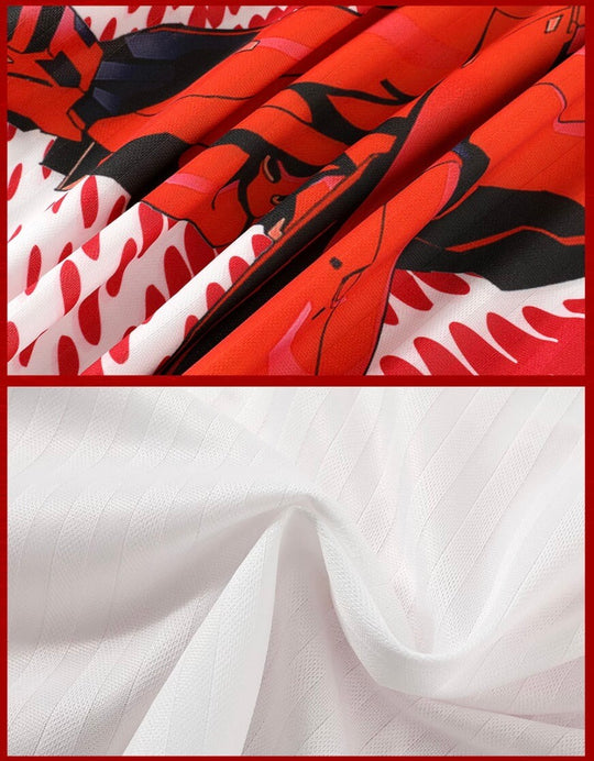 DSM x EVA Unit Graphic Print Striped Short Sleeve Soccer Jersey