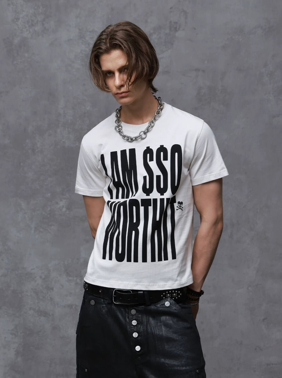 ANTIDOTE Heart and Skull Slogan Print Washed Short Sleeve Tee | Face 3 Face