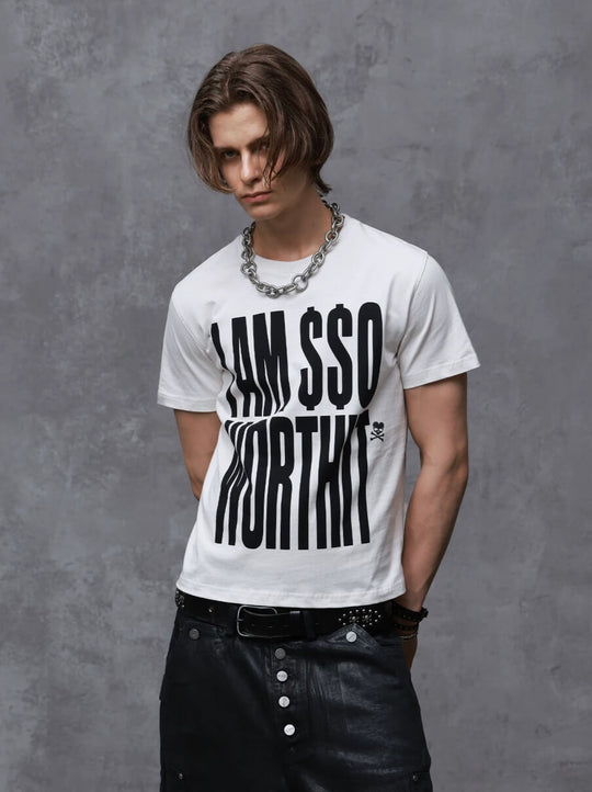 ANTIDOTE Heart and Skull Slogan Print Washed Short Sleeve Tee | Face 3 Face