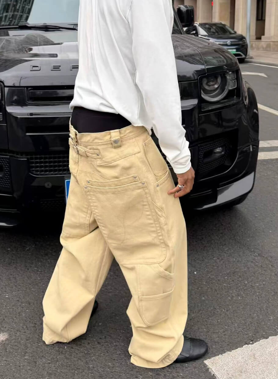 STEEPC Multi Layer Pocket Canvas Baggy Work Pants | Face 3 Face