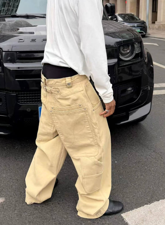 STEEPC Multi Layer Pocket Canvas Baggy Work Pants | Face 3 Face