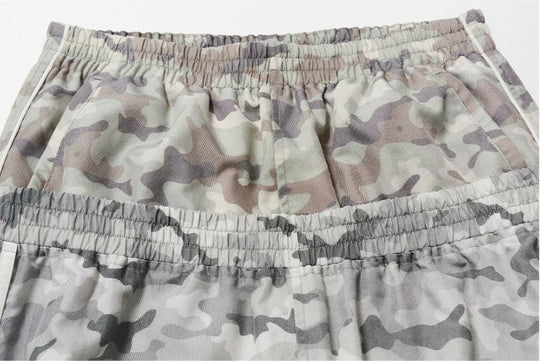 EXITMODE BY BLIND NO PLAN Double Waist Camouflage Four Stripe Baggy Track Pants | Face 3 Face