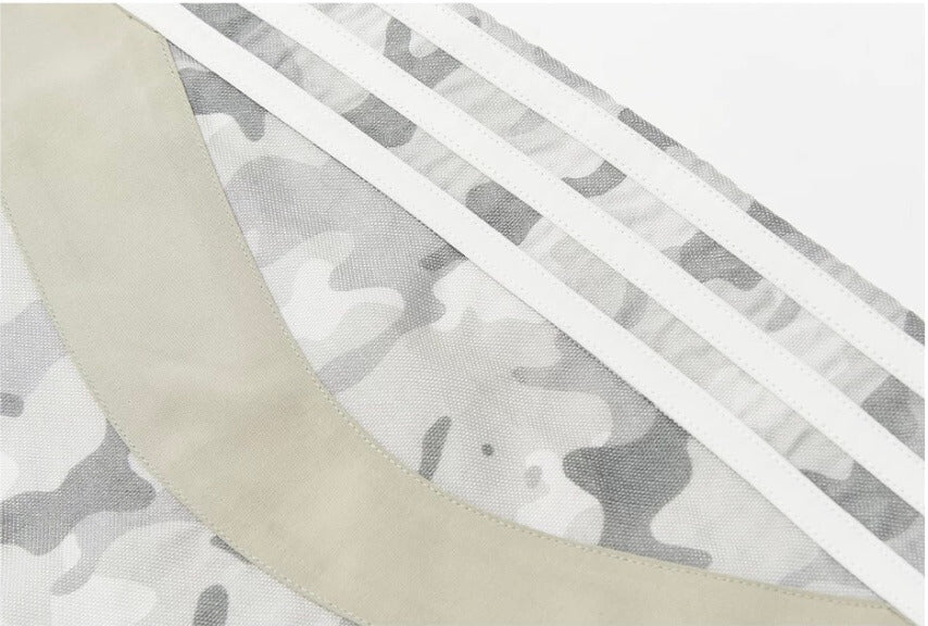 EXITMODE BY BLIND NO PLAN Double Waist Camouflage Four Stripe Baggy Track Pants | Face 3 Face
