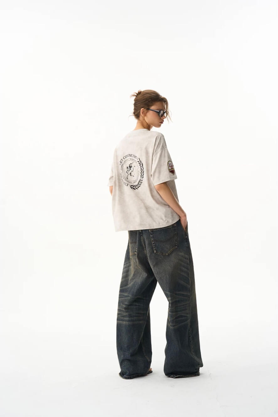 EXITMODE BY BLIND NO PLAN Washed Pleated Baggy Jeans | Face 3 Face