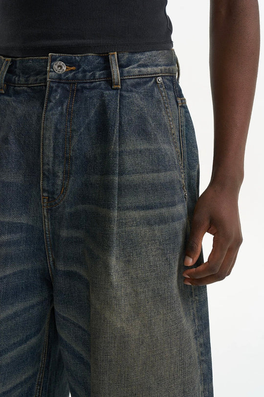 EXITMODE BY BLIND NO PLAN Washed Pleated Baggy Jeans | Face 3 Face