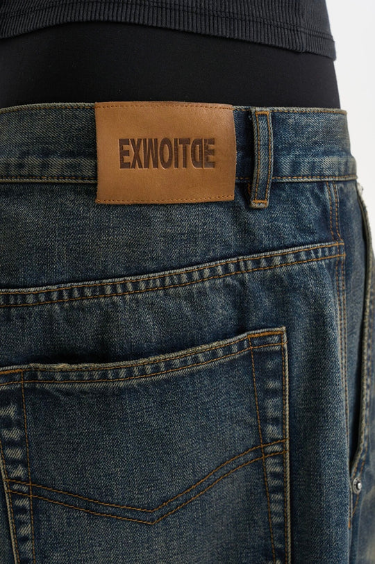 EXITMODE BY BLIND NO PLAN Washed Pleated Baggy Jeans | Face 3 Face