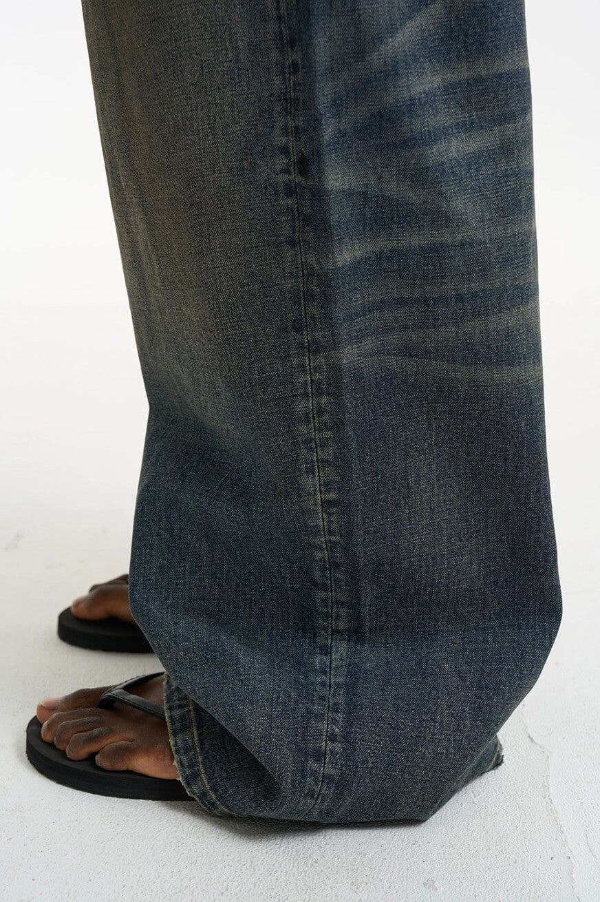 EXITMODE BY BLIND NO PLAN Washed Pleated Baggy Jeans | Face 3 Face