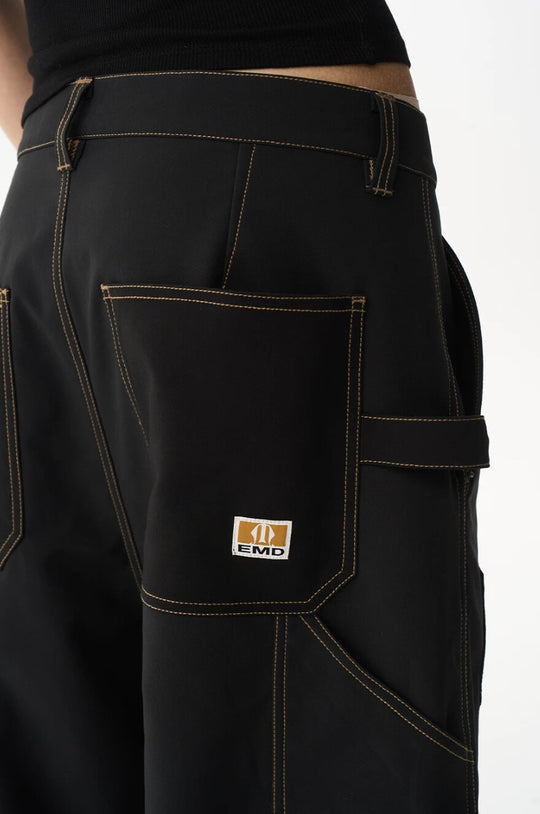 EXITMODE BY BLIND NO PLAN Contrast Quilted Stitch Double Knee Baggy Pants | Face 3 Face