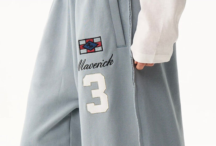 EXITMODE BY BLIND NO PLAN nside Out Seam Embroidered Baggy Sweatpants | Face 3 Face