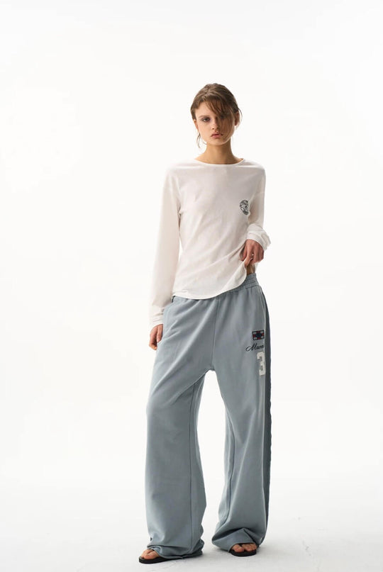 EXITMODE BY BLIND NO PLAN nside Out Seam Embroidered Baggy Sweatpants | Face 3 Face