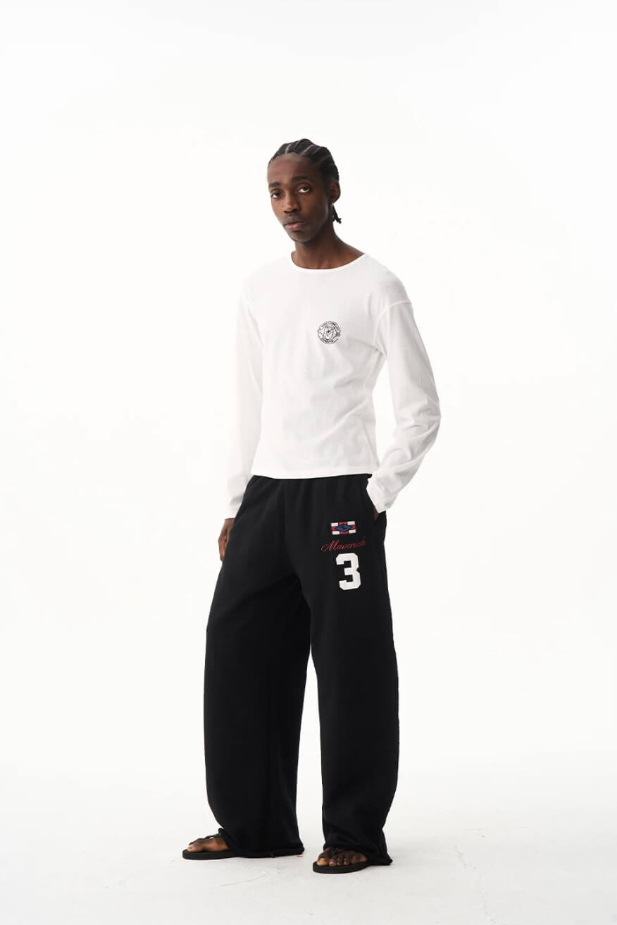 EXITMODE BY BLIND NO PLAN nside Out Seam Embroidered Baggy Sweatpants | Face 3 Face