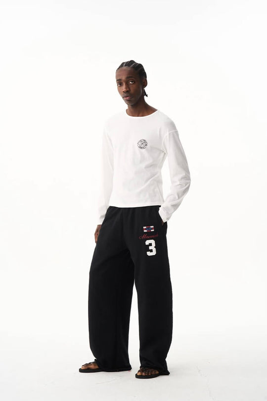 EXITMODE BY BLIND NO PLAN nside Out Seam Embroidered Baggy Sweatpants | Face 3 Face