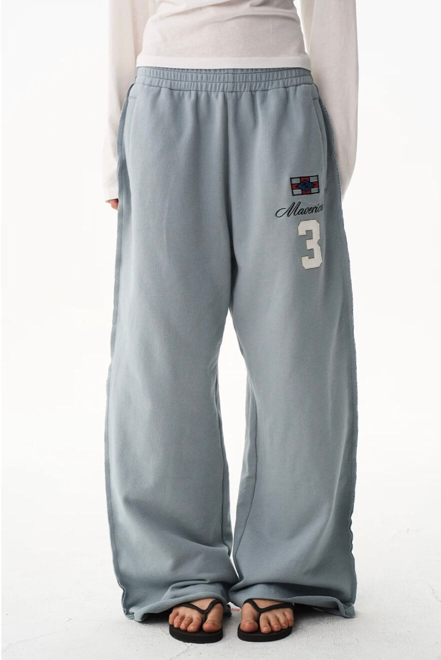 EXITMODE BY BLIND NO PLAN nside Out Seam Embroidered Baggy Sweatpants | Face 3 Face