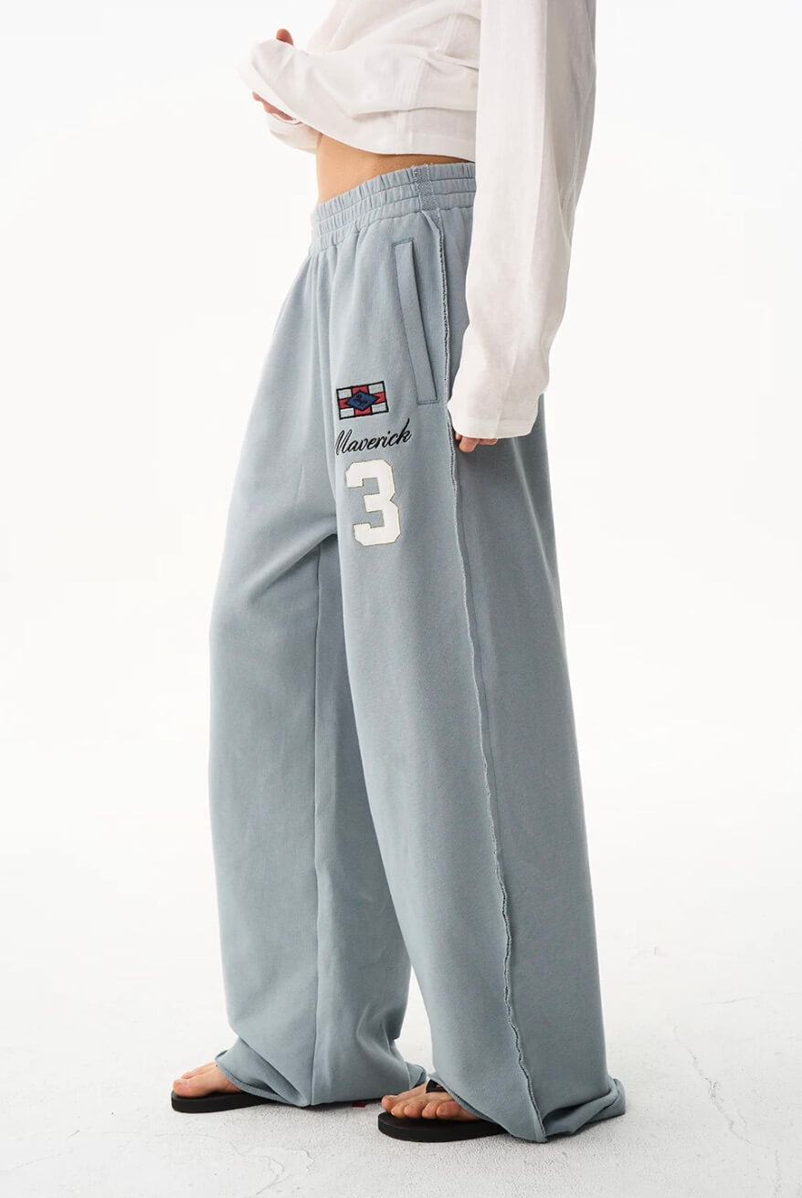 EXITMODE BY BLIND NO PLAN nside Out Seam Embroidered Baggy Sweatpants | Face 3 Face