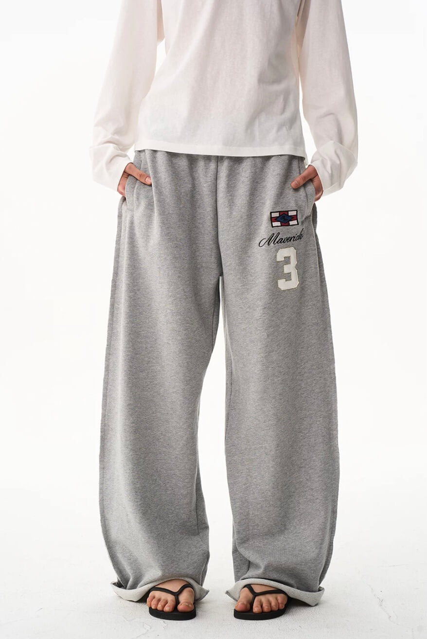 EXITMODE BY BLIND NO PLAN nside Out Seam Embroidered Baggy Sweatpants | Face 3 Face