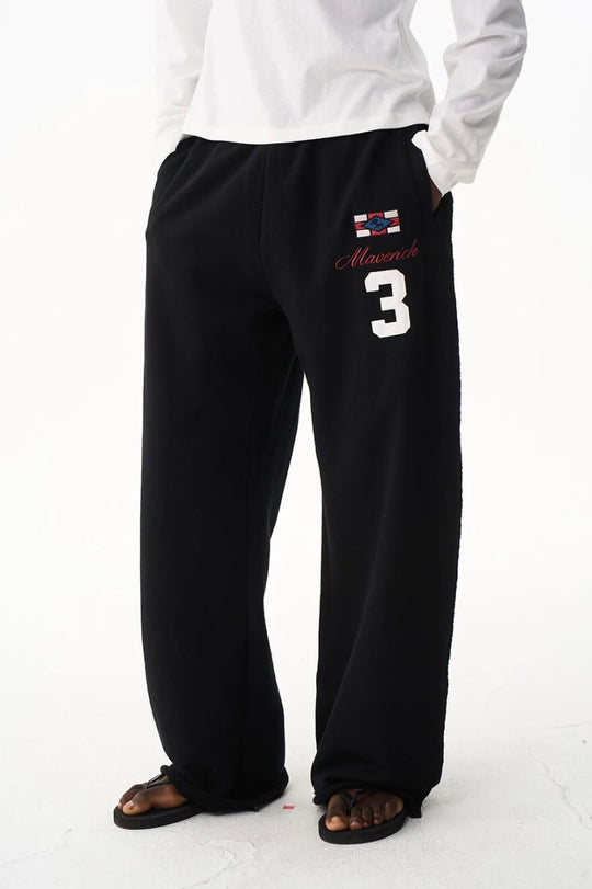 EXITMODE BY BLIND NO PLAN nside Out Seam Embroidered Baggy Sweatpants | Face 3 Face