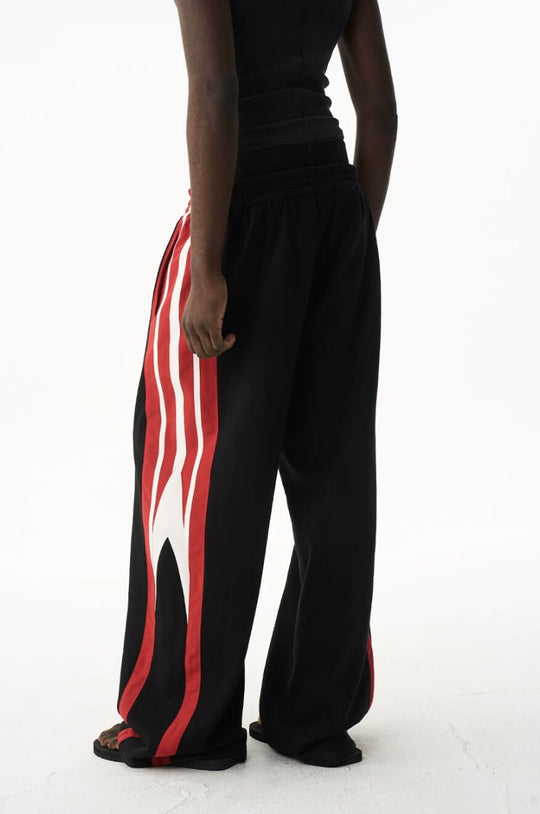 EXITMODE BY BLIND NO PLAN Double Waist Color Block Stripe Baggy Sweatpants | Face 3 Face
