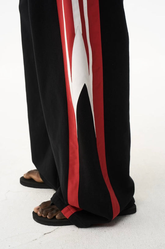 EXITMODE BY BLIND NO PLAN Double Waist Color Block Stripe Baggy Sweatpants | Face 3 Face