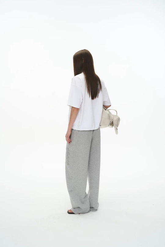 EXITMODE BY BLIND NO PLAN Dot Line Embroidered Baggy Sweatpants | Face 3 Face