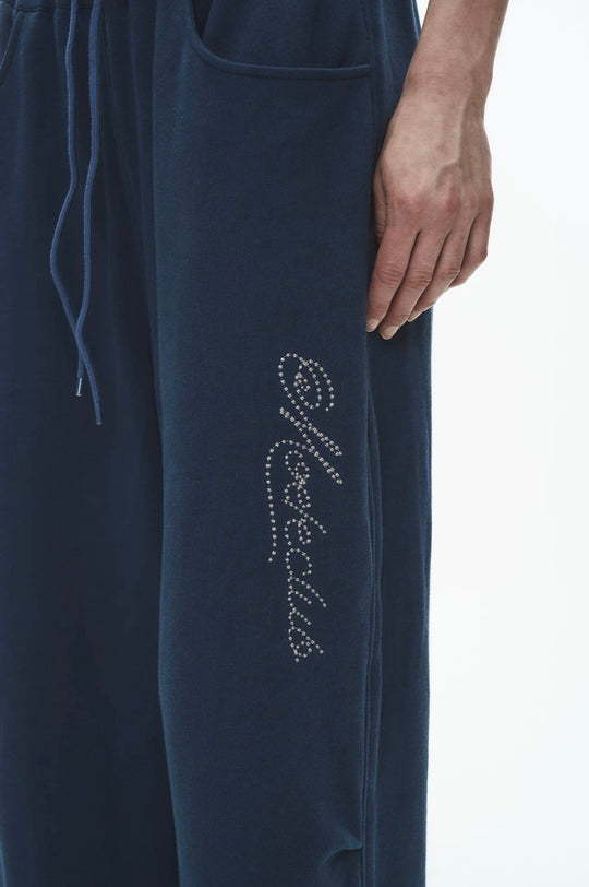 EXITMODE BY BLIND NO PLAN Dot Line Embroidered Baggy Sweatpants | Face 3 Face