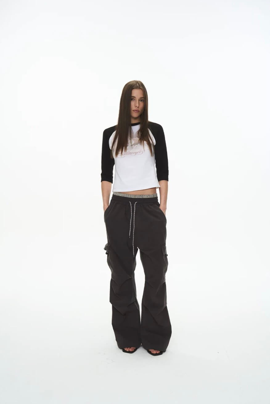 EXITMODE BY BLIND NO PLAN Double Waist 3D Pleat Nylon Cargo Pants | Face 3 Face