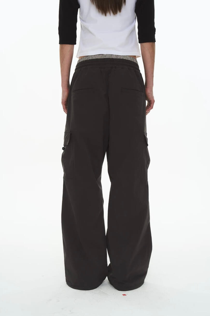EXITMODE BY BLIND NO PLAN Double Waist 3D Pleat Nylon Cargo Pants | Face 3 Face