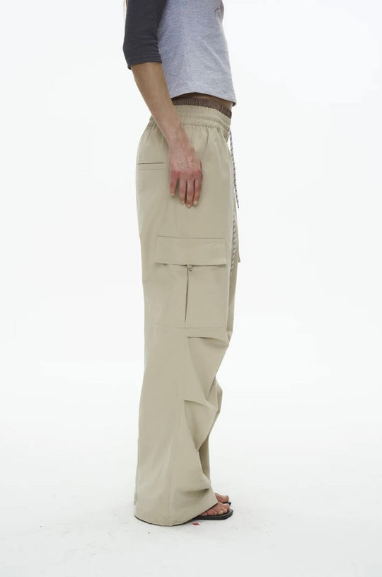 EXITMODE BY BLIND NO PLAN Double Waist 3D Pleat Nylon Cargo Pants | Face 3 Face