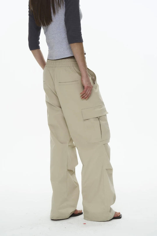 EXITMODE BY BLIND NO PLAN Double Waist 3D Pleat Nylon Cargo Pants | Face 3 Face