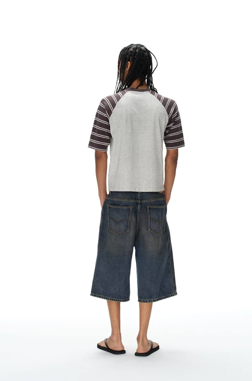 EXITMODE BY BLIND NO PLAN Pleated Washed Denim Shorts | Face 3 Face