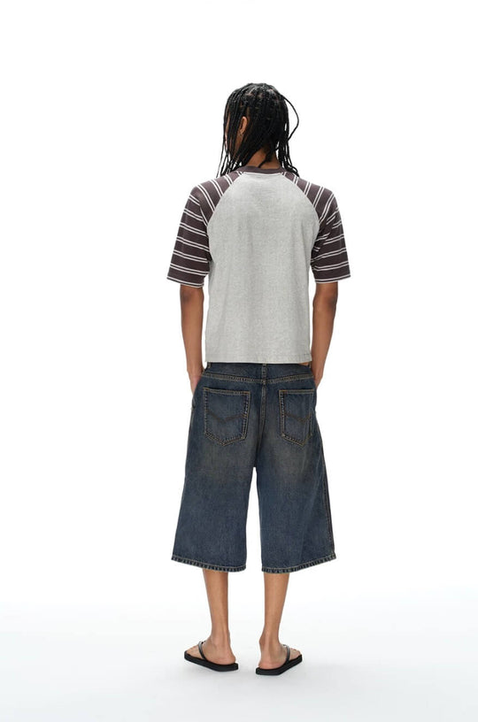 EXITMODE BY BLIND NO PLAN Pleated Washed Denim Shorts | Face 3 Face