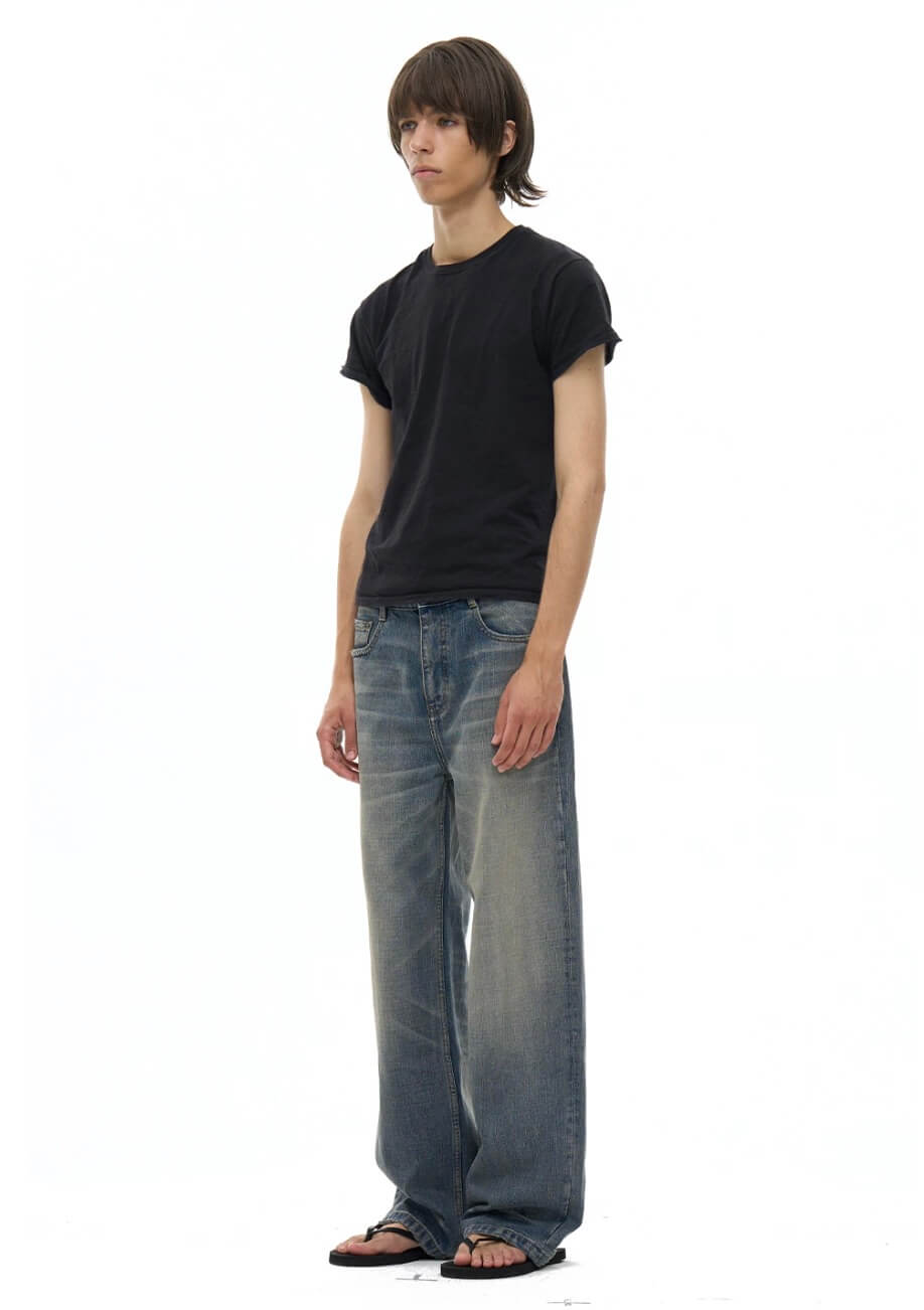 EXITMODE BY BLIND NO PLAN Vintage Washed Distressed Straight Jeans | Face 3 Face