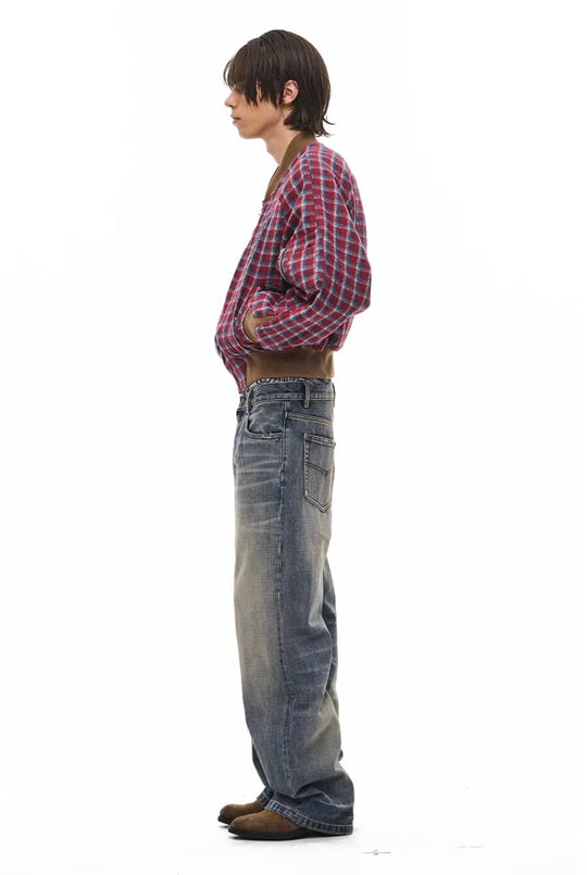 EXITMODE BY BLIND NO PLAN Vintage Washed Distressed Straight Jeans | Face 3 Face