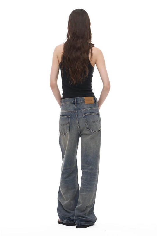 EXITMODE BY BLIND NO PLAN Vintage Washed Distressed Straight Jeans | Face 3 Face