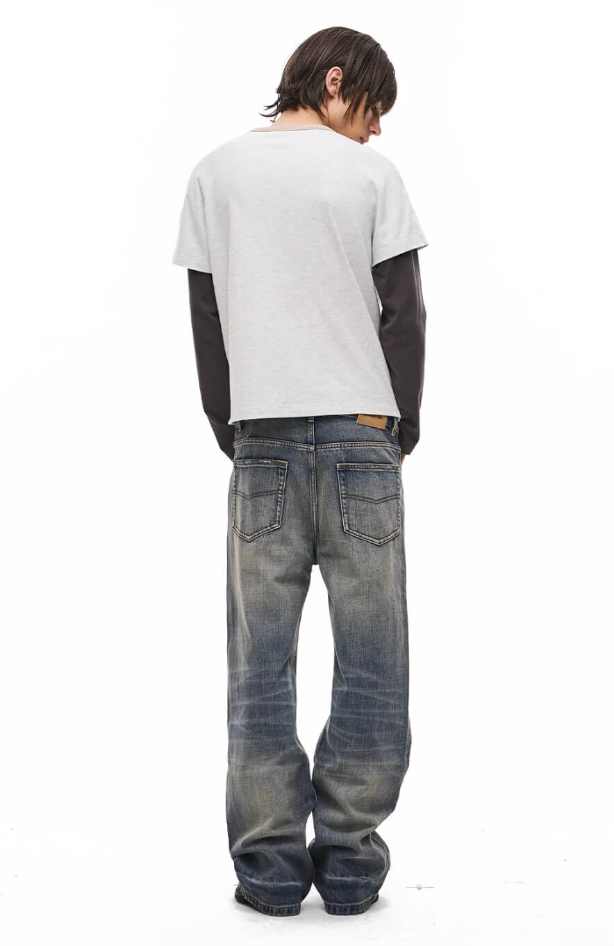 EXITMODE BY BLIND NO PLAN Vintage Washed Distressed Straight Jeans | Face 3 Face