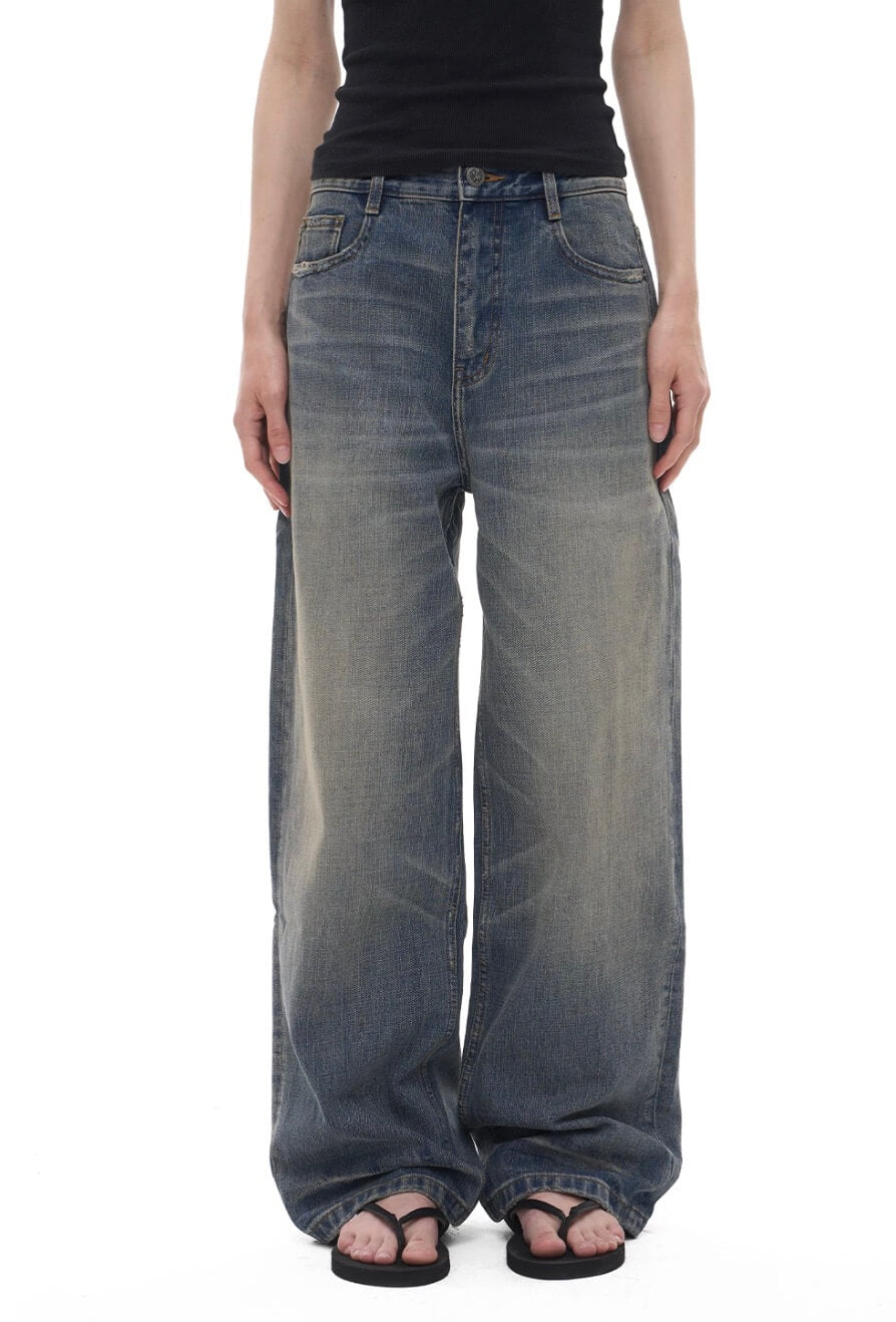 EXITMODE BY BLIND NO PLAN Vintage Washed Distressed Straight Jeans | Face 3 Face