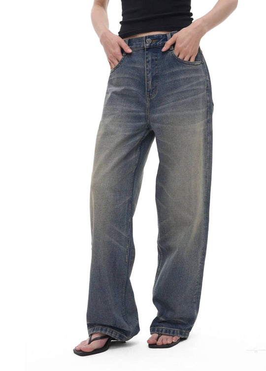 EXITMODE BY BLIND NO PLAN Vintage Washed Distressed Straight Jeans | Face 3 Face