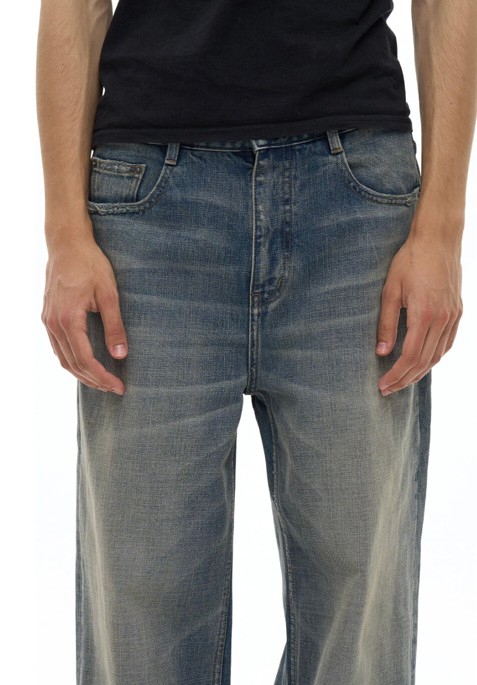EXITMODE BY BLIND NO PLAN Vintage Washed Distressed Straight Jeans | Face 3 Face