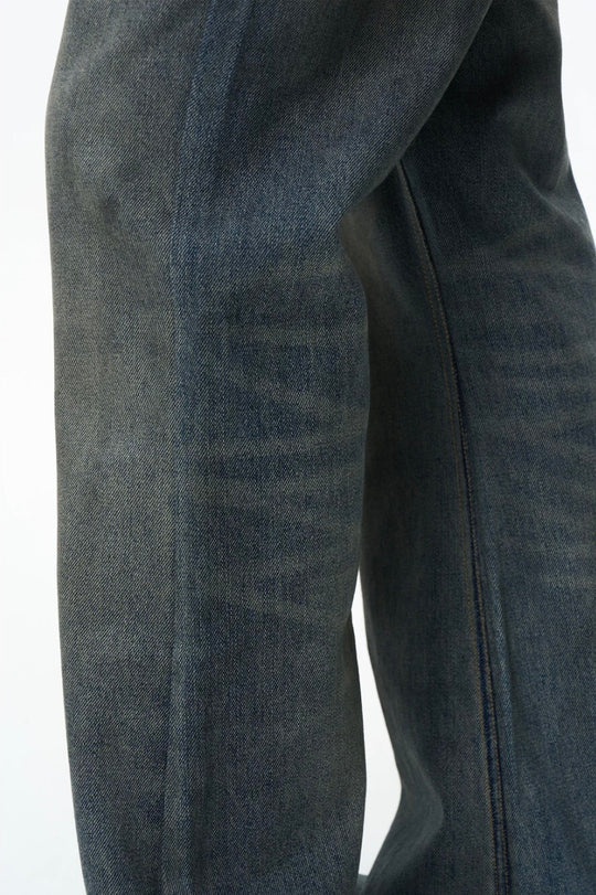 EXITMODE BY BLIND NO PLAN Washed Distressed Back Flap Pocket Flared Jeans | Face 3 Face