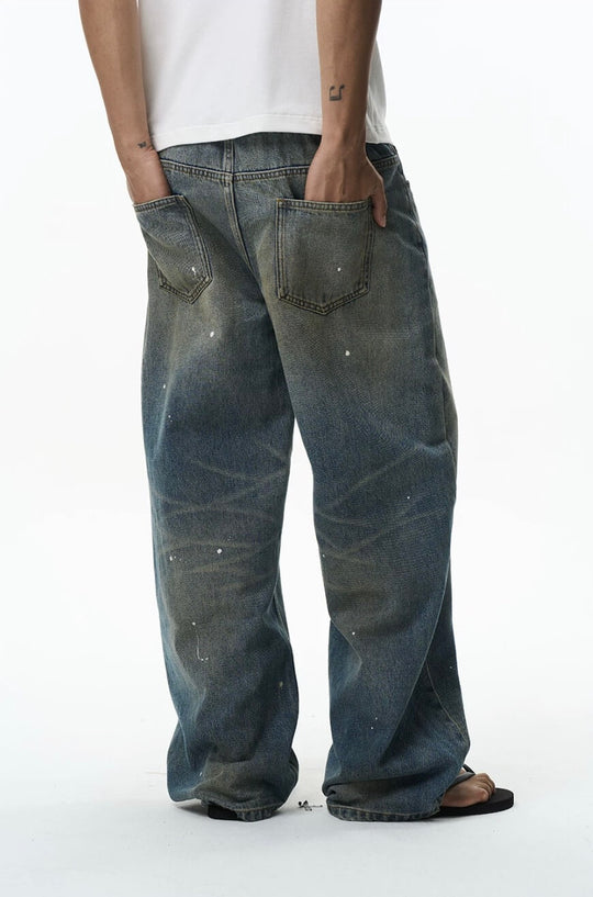 EXITMODE BY BLIND NO PLAN Washed Patch Embroidered Drawstring Baggy Jeans | Face 3 Face