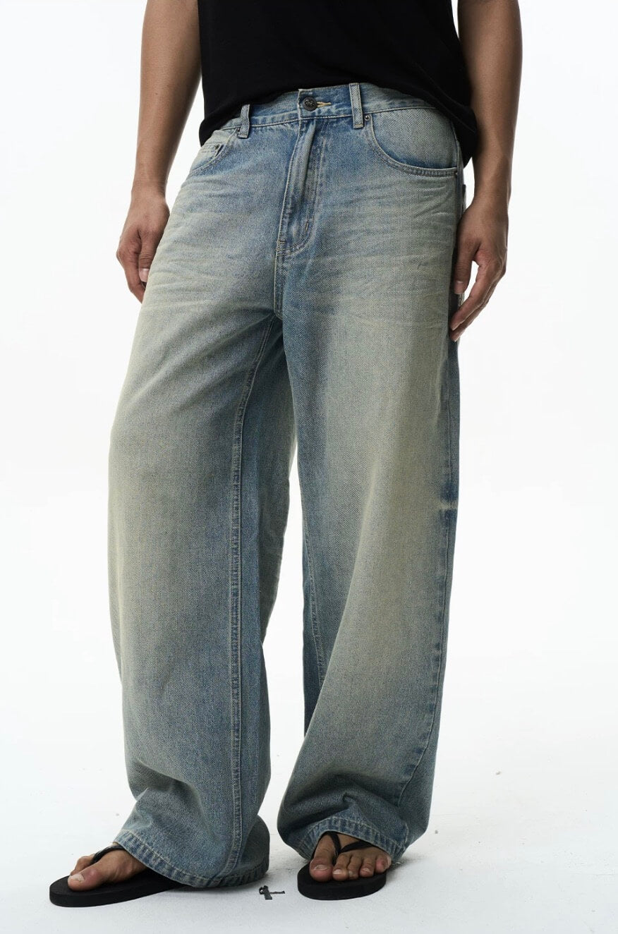 EXITMODE BY BLIND NO PLAN 3D Whisker Washed Baggy Jeans | Face 3 Face